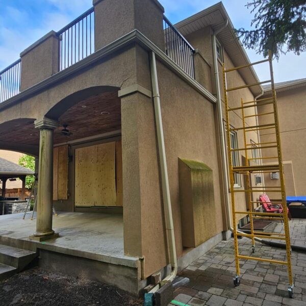 metal rod and wood beam stripping