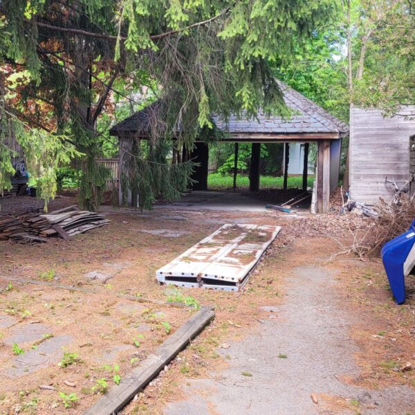 detached garage demolition before