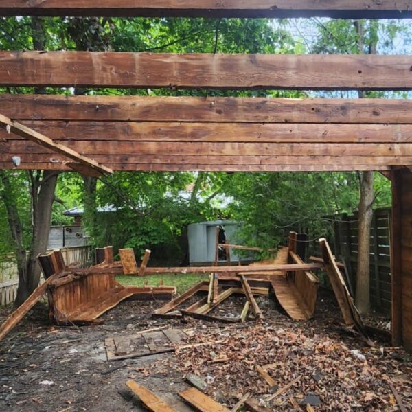 removing garage roof trusses and beams